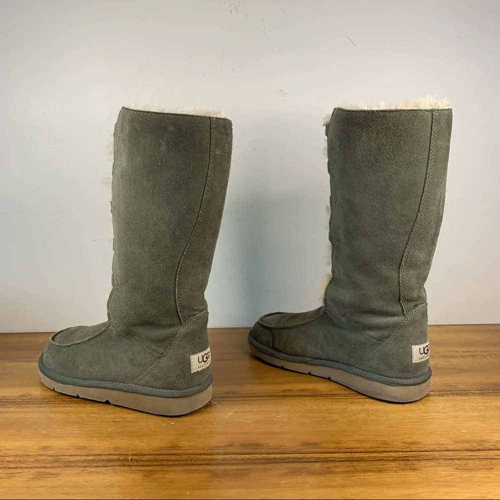 UGG Whitley Olive Green Tall Shearling Boot Size 6 - Picture 7 of 10